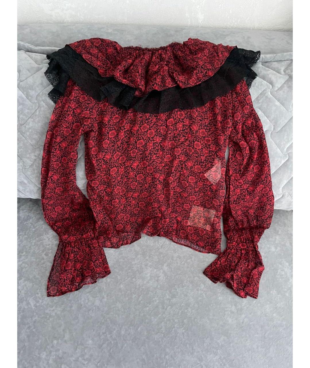 PHILOSOPHY DI LORENZO SERAFINI Красная вискозная блузы, фото 2