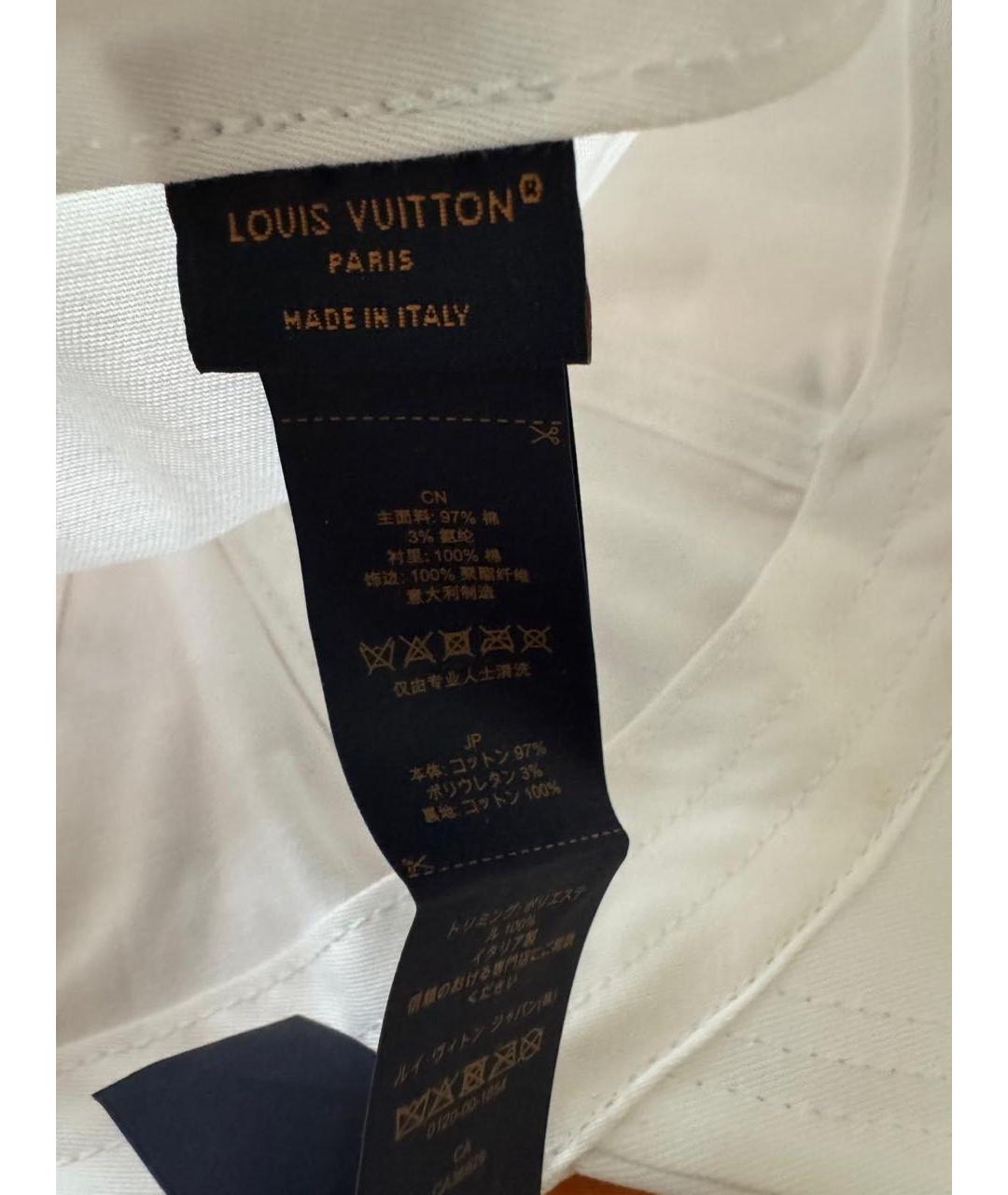 LOUIS VUITTON Белая хлопковая кепка, фото 4