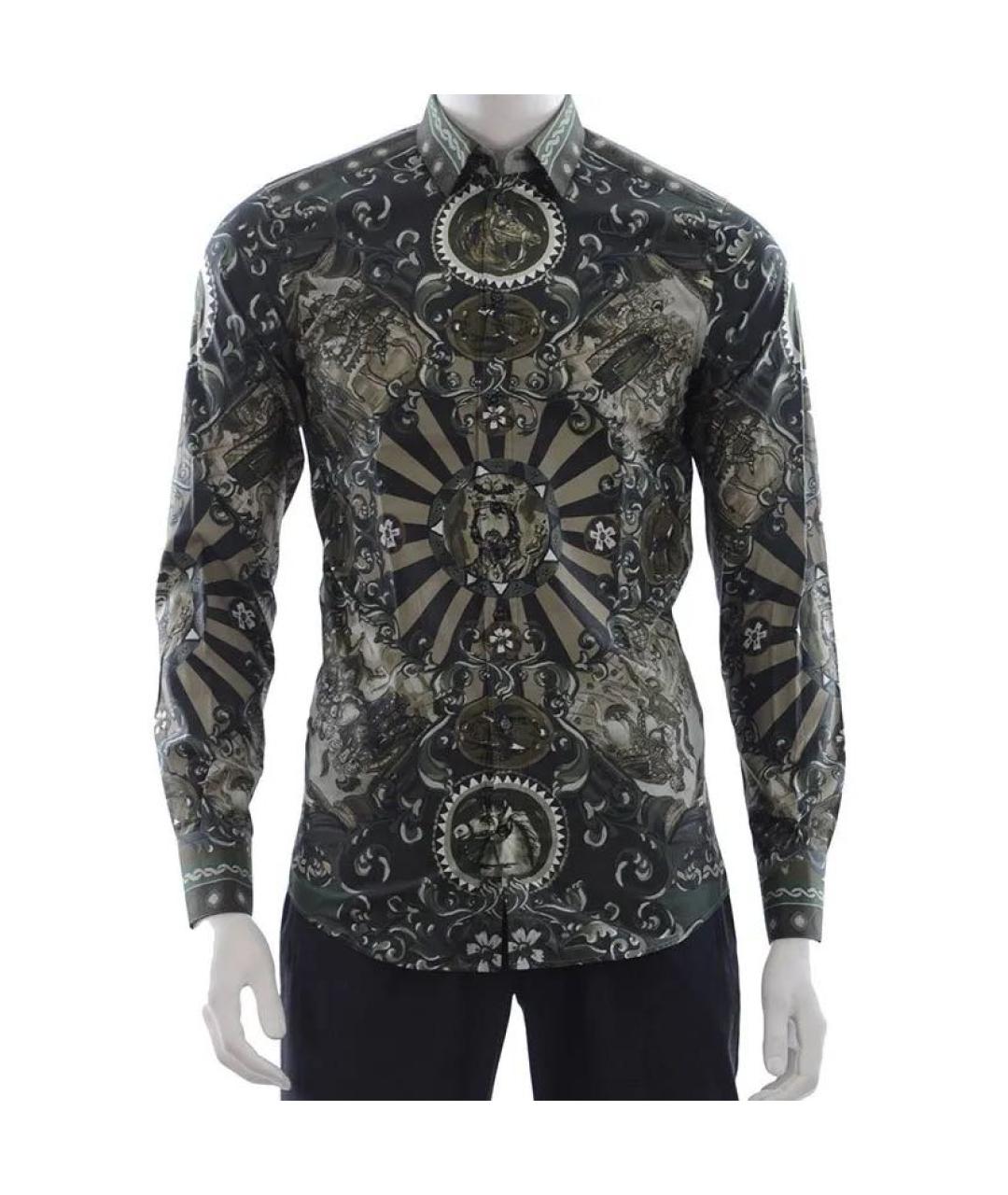 DOLCE&GABBANA Мульти хлопковая кэжуал рубашка, фото 5