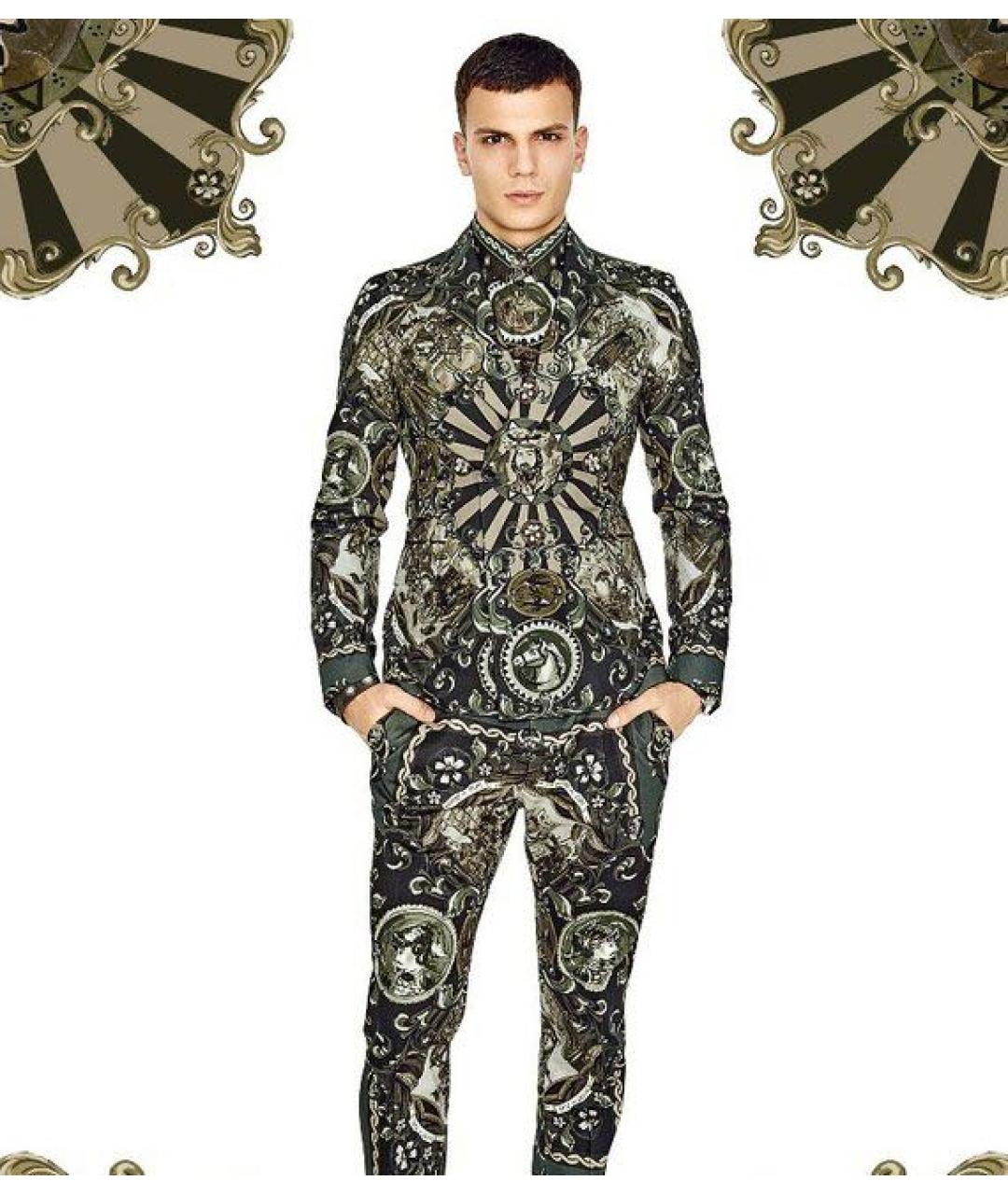 DOLCE&GABBANA Мульти хлопковая кэжуал рубашка, фото 4