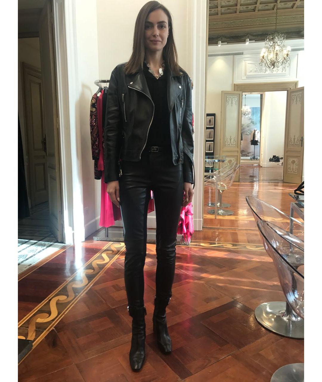 ALBERTA FERRETTI Черная кожаная куртка, фото 2