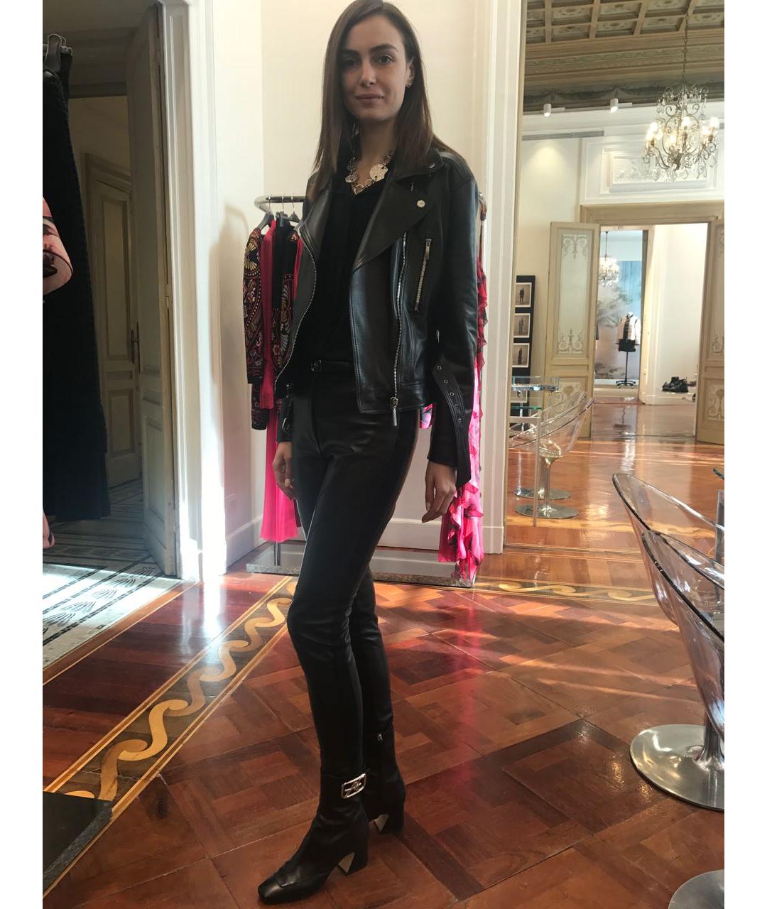 ALBERTA FERRETTI Черная кожаная куртка, фото 3