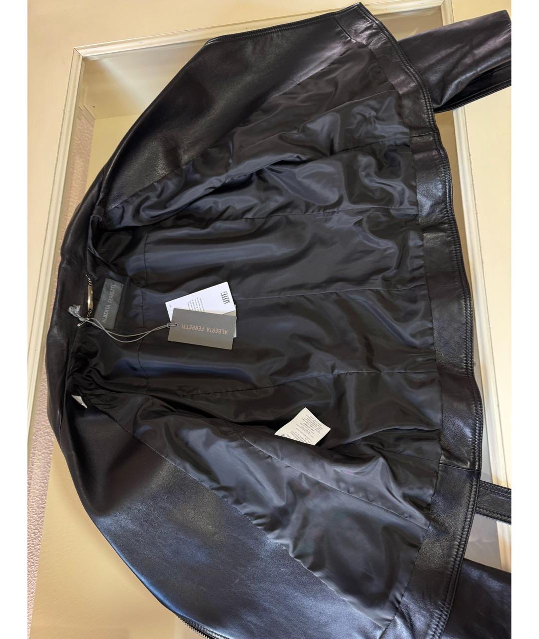 ALBERTA FERRETTI Черная кожаная куртка, фото 8