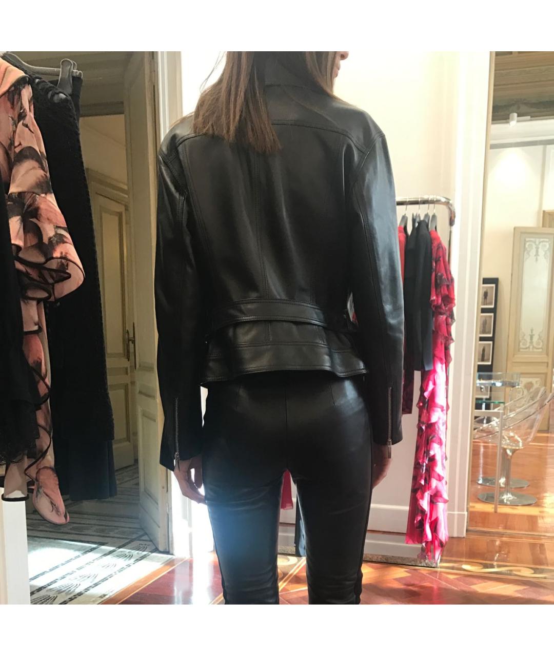 ALBERTA FERRETTI Черная кожаная куртка, фото 4