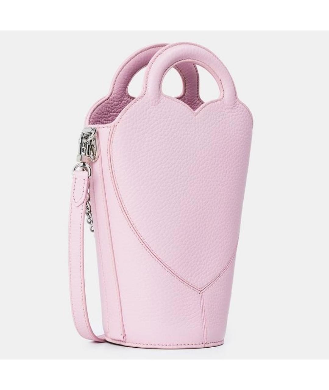 TIFFANY&CO Розовая кожаная сумка с короткими ручками, фото 2