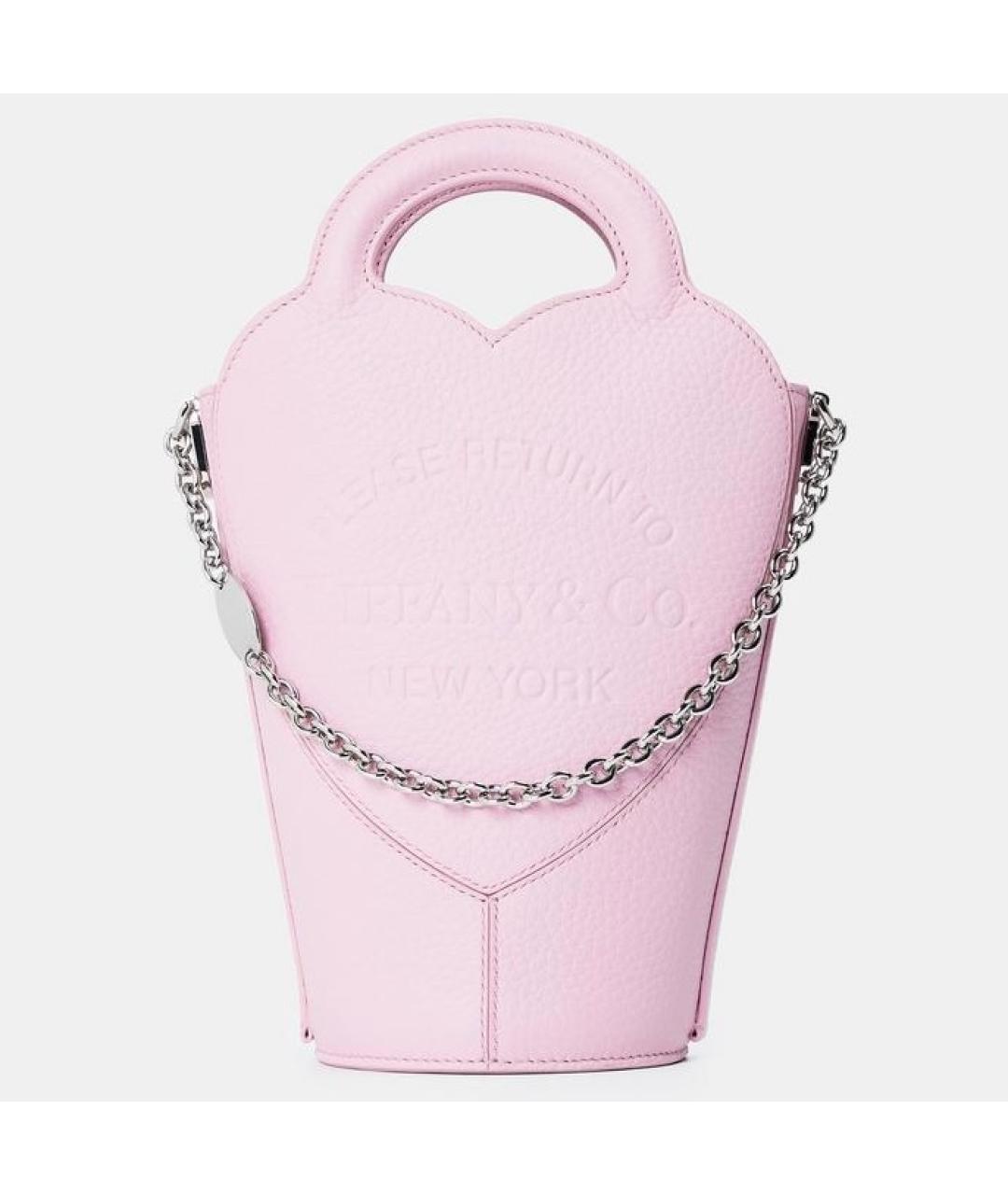 TIFFANY&CO Розовая кожаная сумка с короткими ручками, фото 6