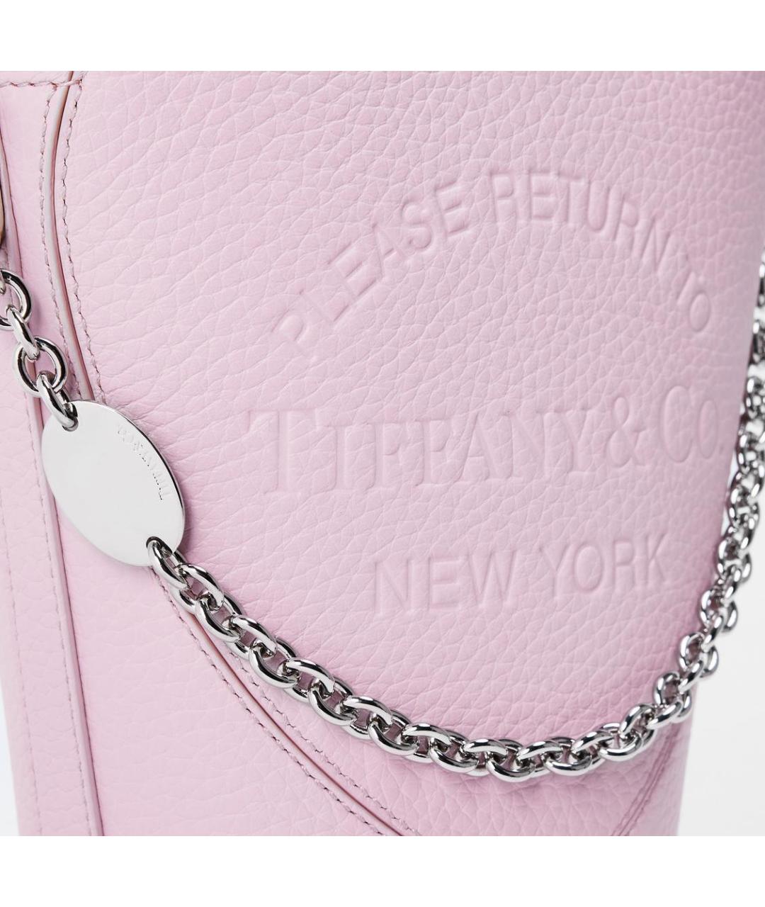 TIFFANY&CO Розовая кожаная сумка с короткими ручками, фото 3