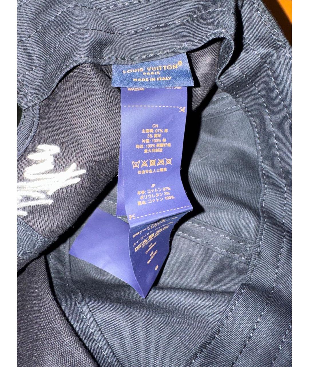 LOUIS VUITTON Черная хлопковая кепка, фото 6