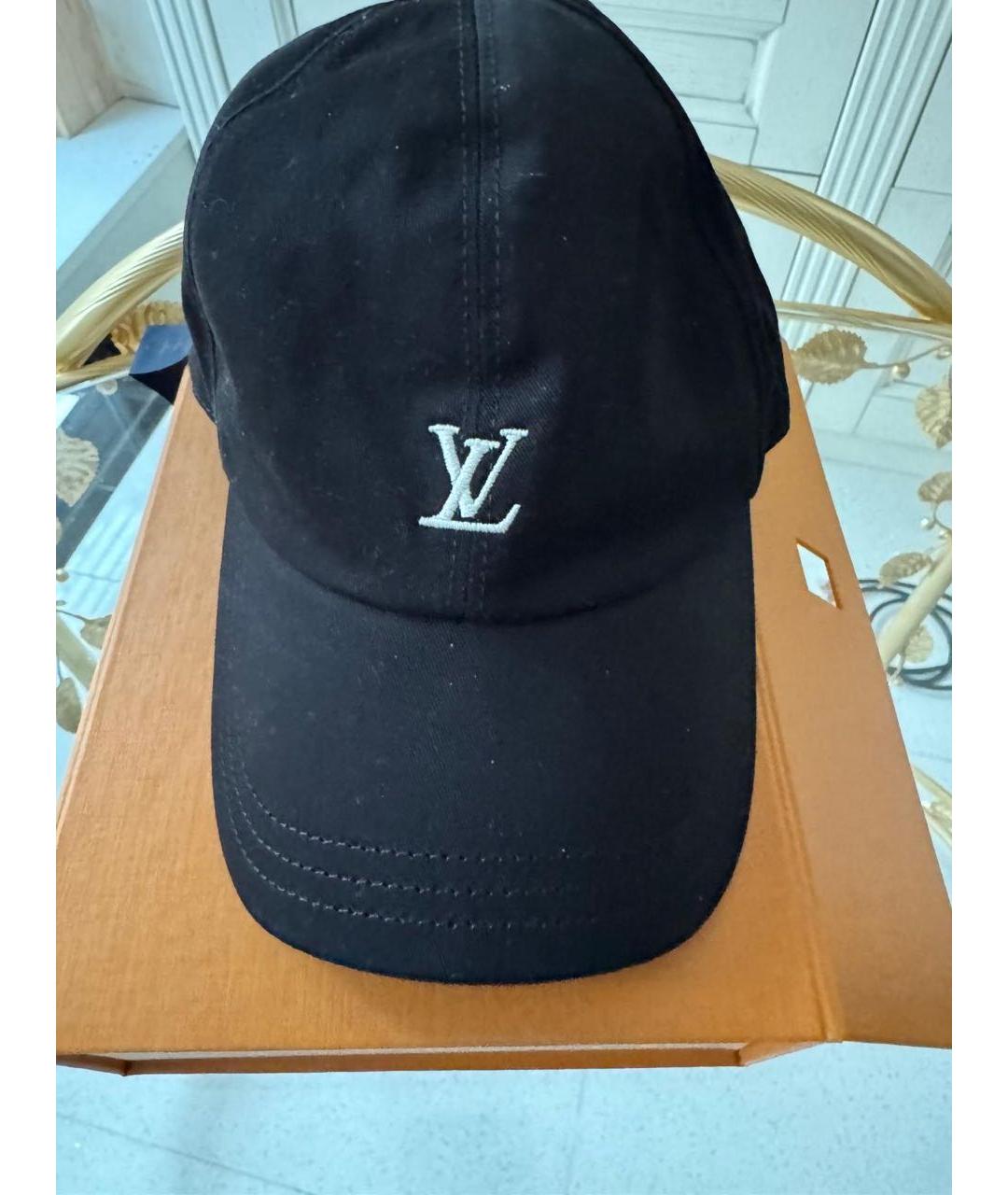 LOUIS VUITTON Черная хлопковая кепка, фото 2