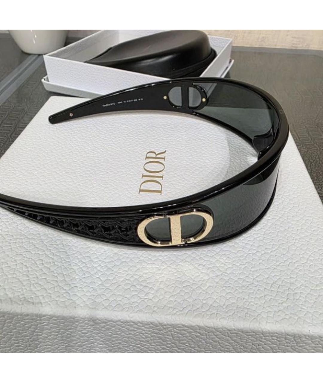 CHRISTIAN DIOR Черные пластиковые солнцезащитные очки, фото 4