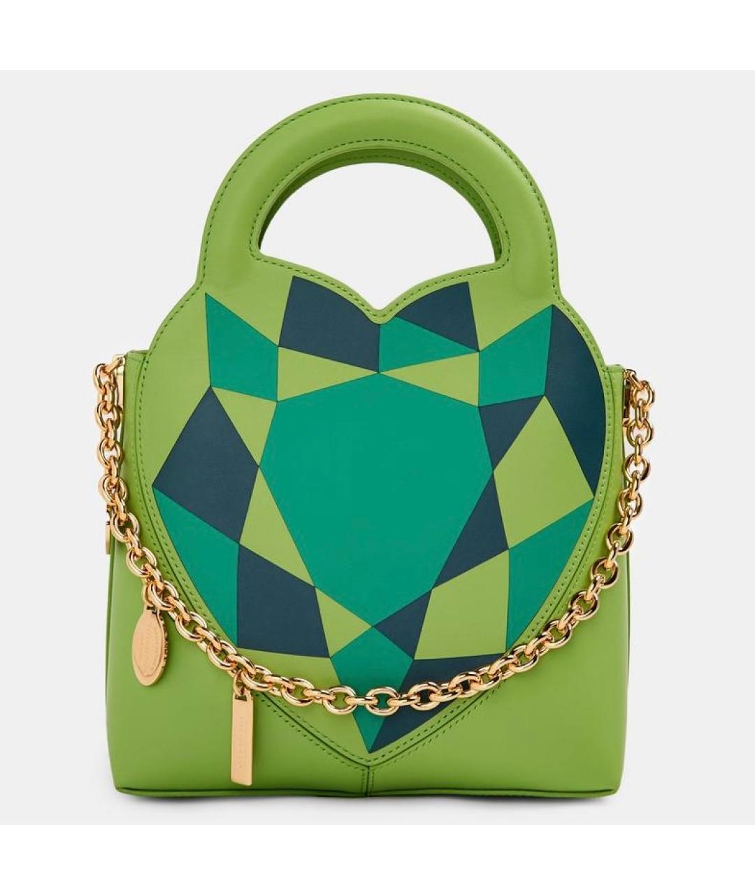TIFFANY&CO Зеленая кожаная сумка с короткими ручками, фото 3