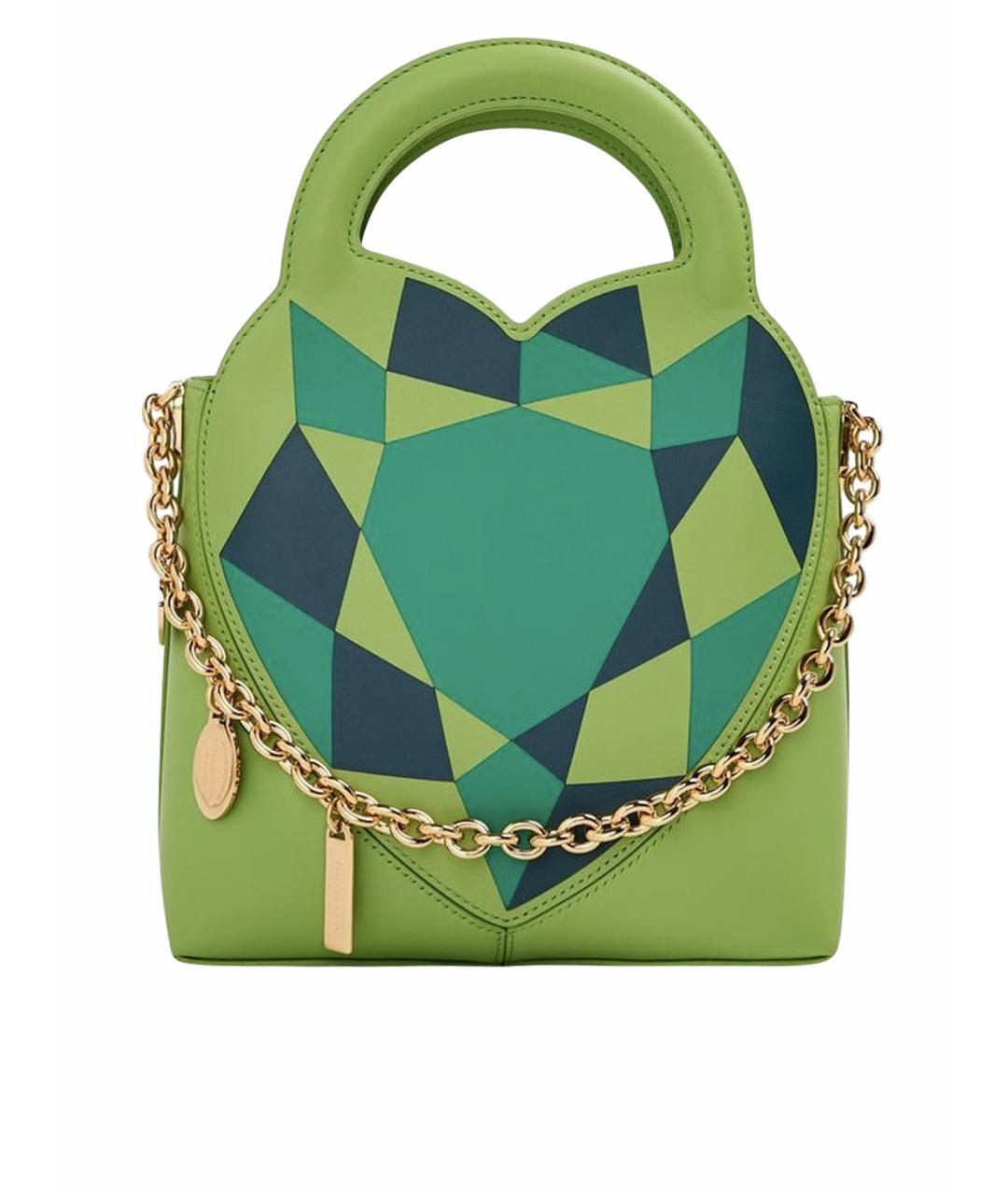 TIFFANY&CO Зеленая кожаная сумка с короткими ручками, фото 1