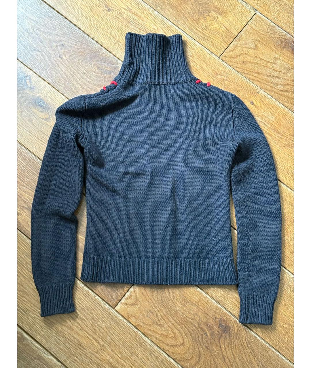 CELINE Темно-синий шерстяной джемпер / свитер, фото 3