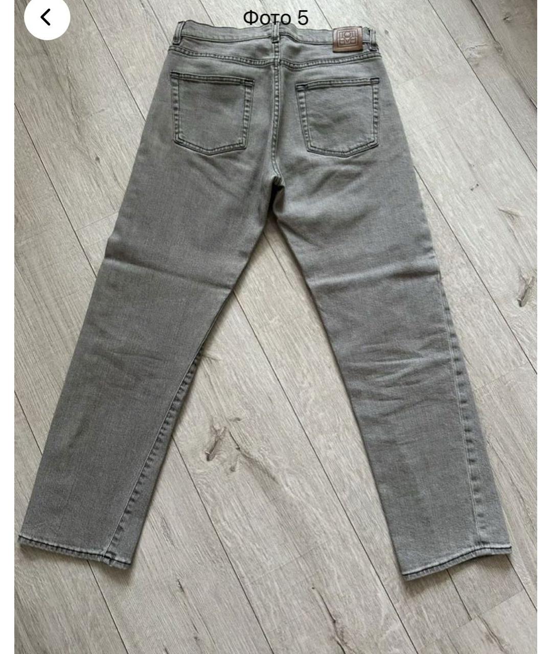 TOTEME Антрацитовые хлопко-эластановые прямые джинсы, фото 2