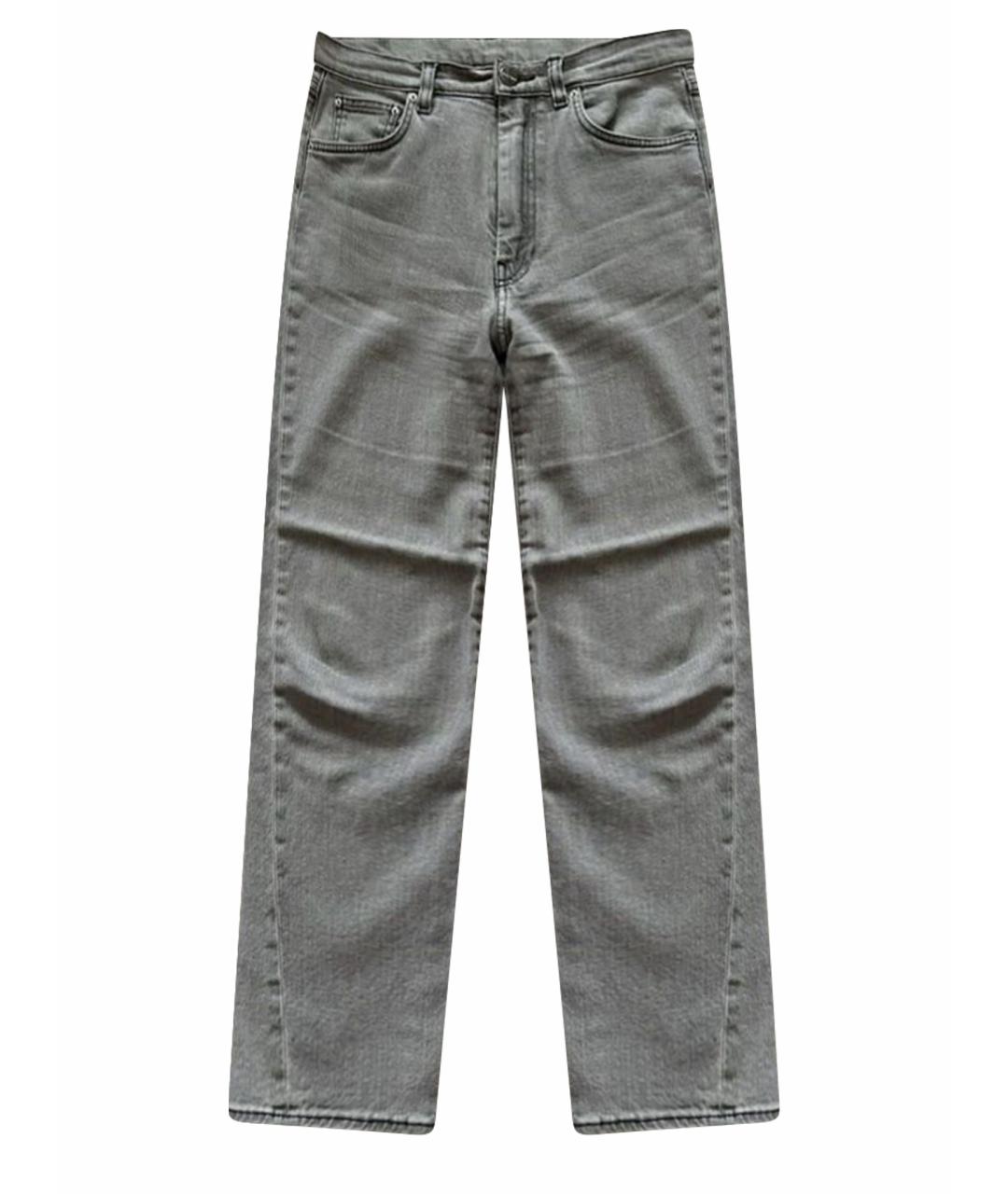 TOTEME Антрацитовые хлопко-эластановые прямые джинсы, фото 1