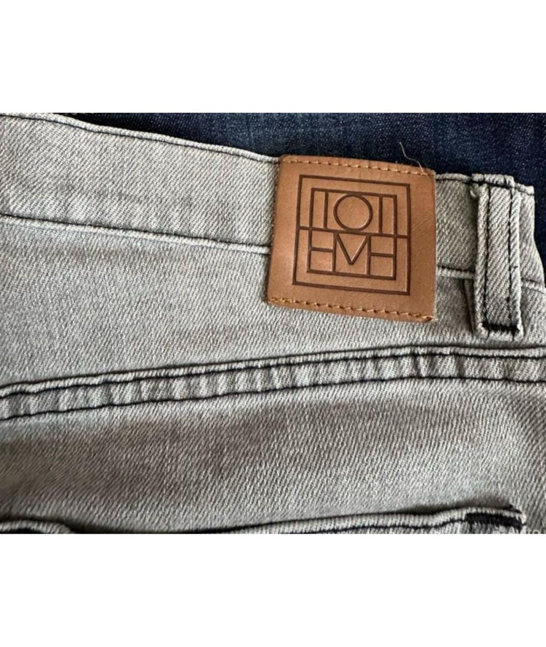 TOTEME Антрацитовые хлопко-эластановые прямые джинсы, фото 5