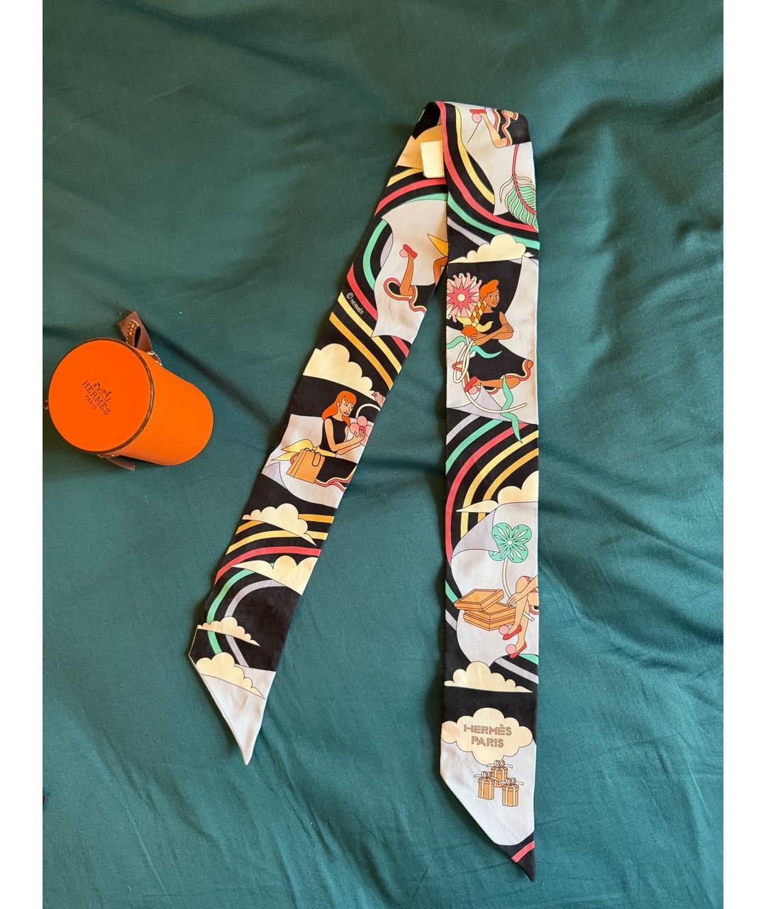 HERMES Мульти шелковый шарф, фото 3