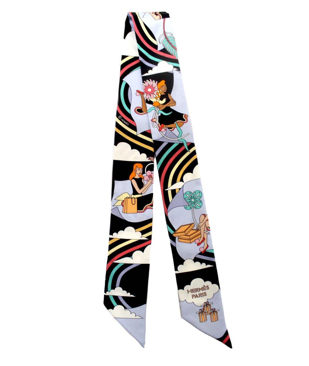 HERMES Мульти шелковый шарф, фото 6