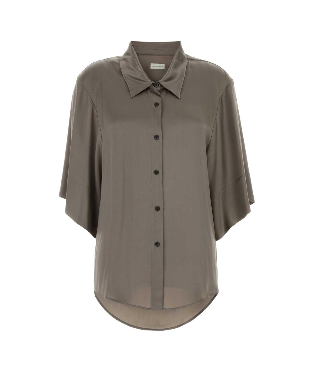 DRIES VAN NOTEN Серая шелковая рубашка, фото 1