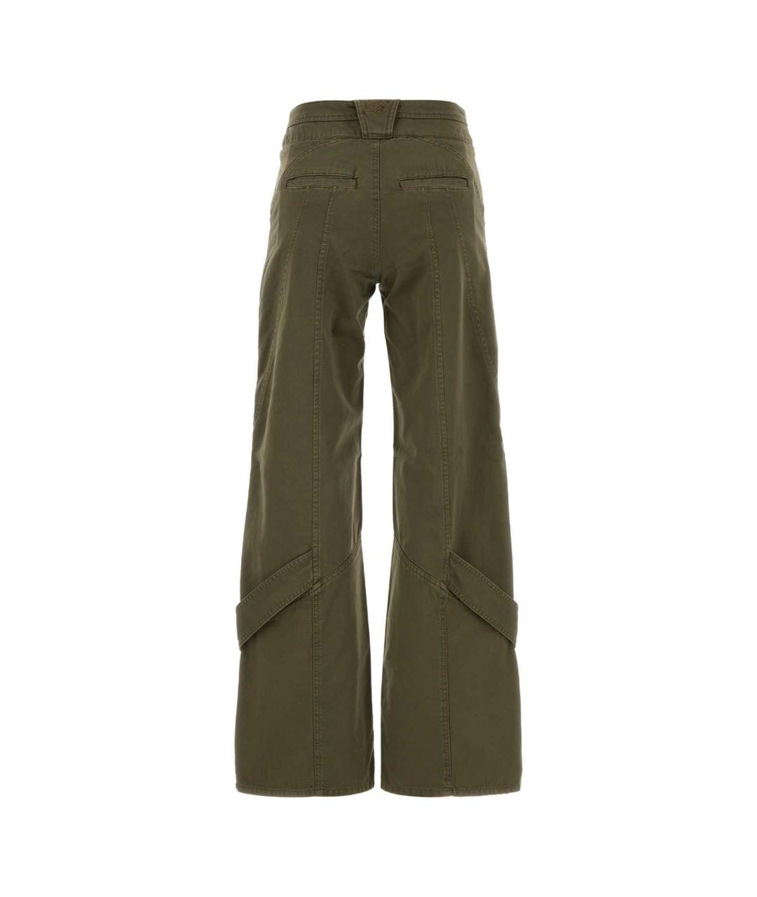 BLUMARINE Зеленые хлопковые прямые джинсы, фото 2