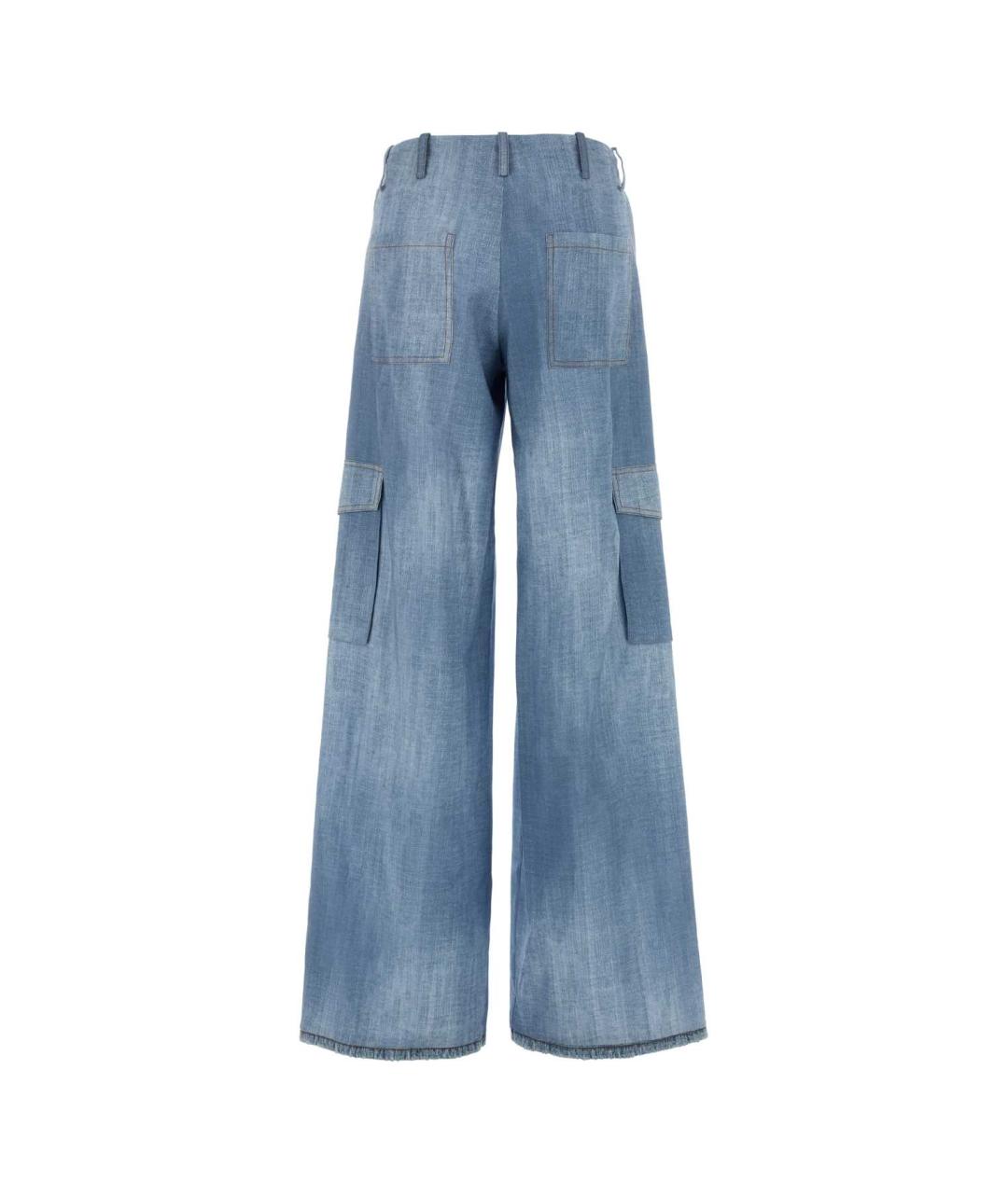 ERMANNO SCERVINO Голубые вискозные брюки широкие, фото 2