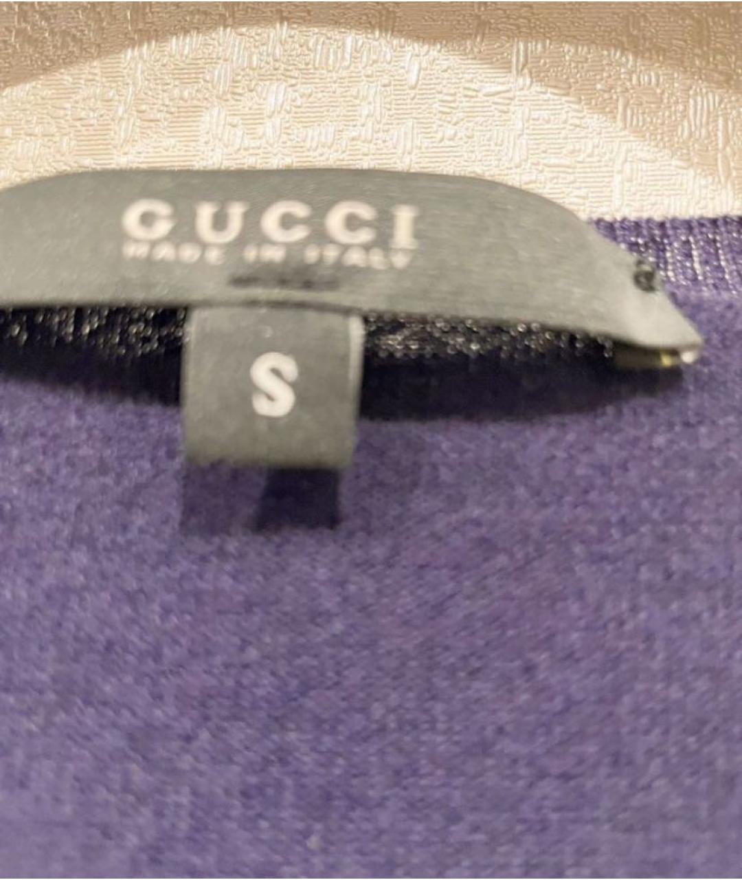 GUCCI Темно-синяя шерстяная футболка, фото 3