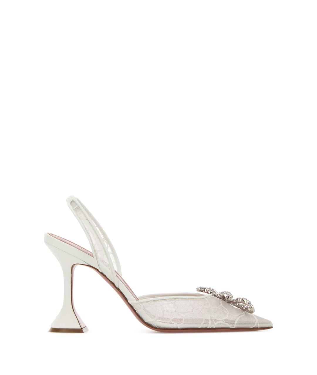 Amina Muaddi Белые текстильные туфли, фото 1