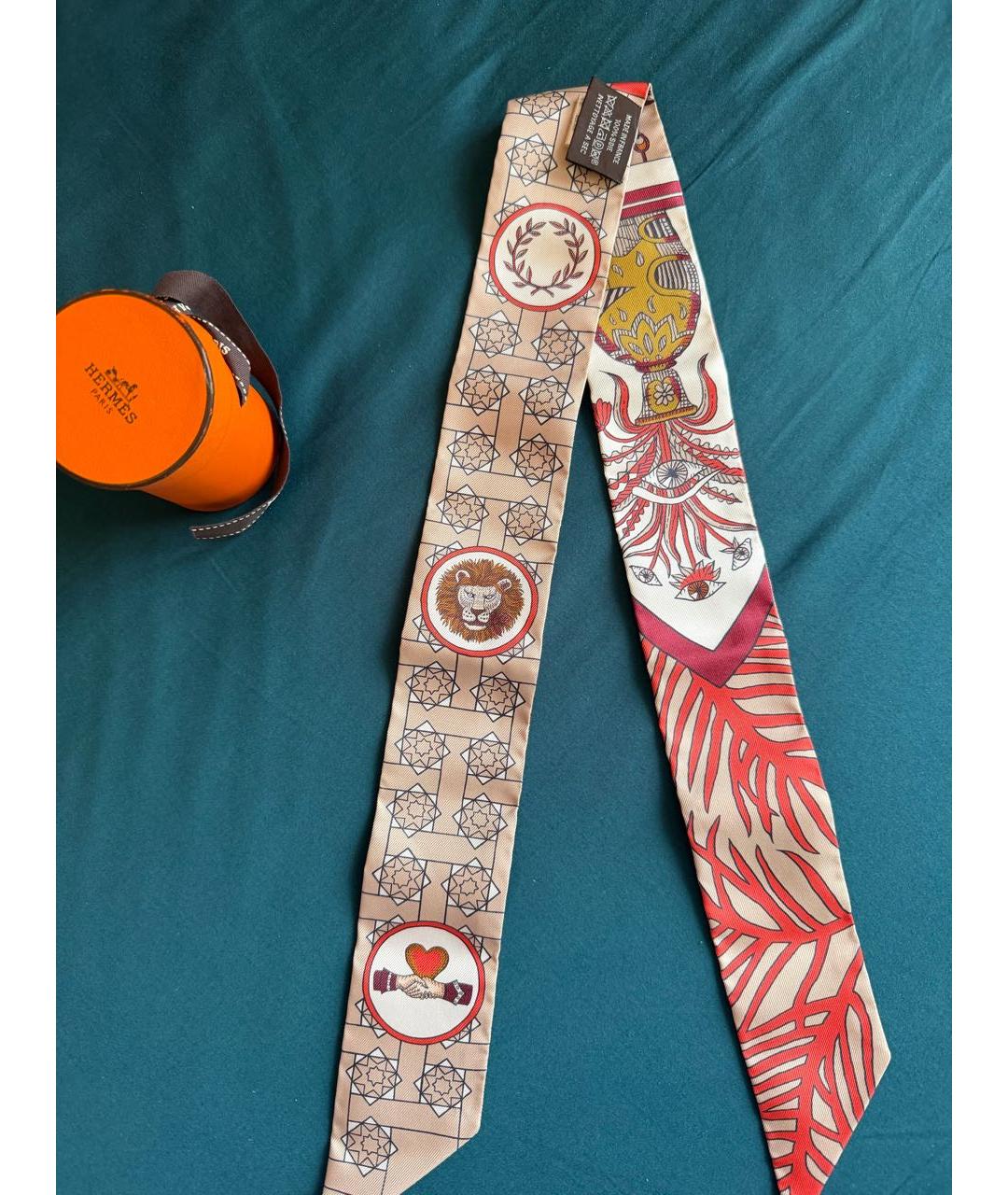HERMES Мульти шелковый шарф, фото 4