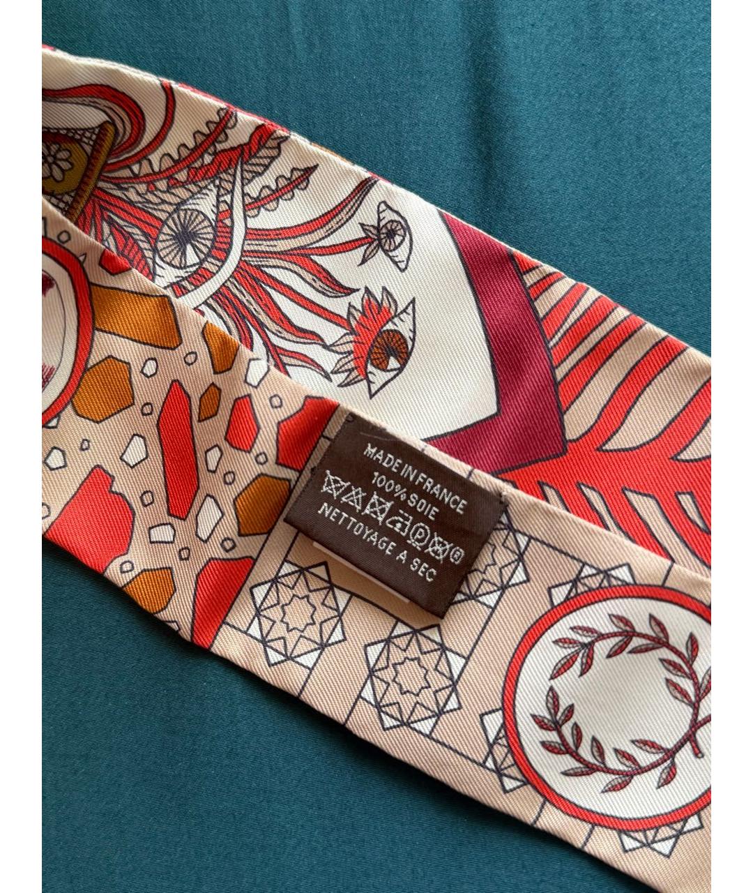 HERMES Мульти шелковый шарф, фото 5