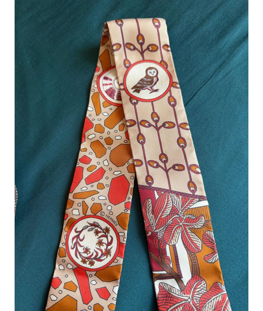 HERMES Мульти шелковый шарф, фото 3