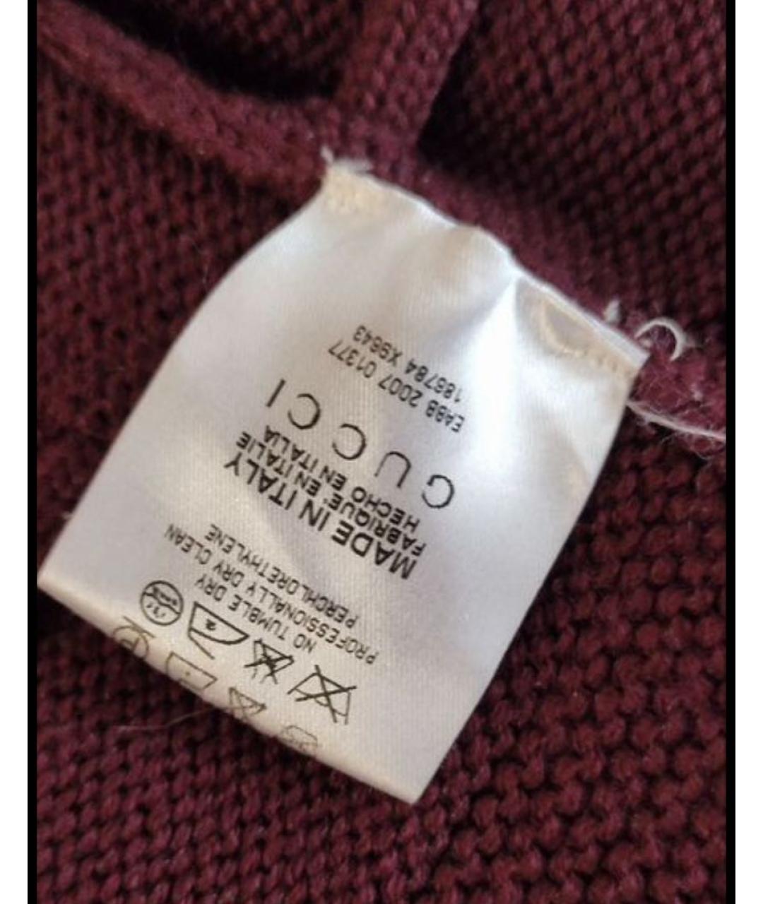 GUCCI Бордовый шерстяной кардиган, фото 5