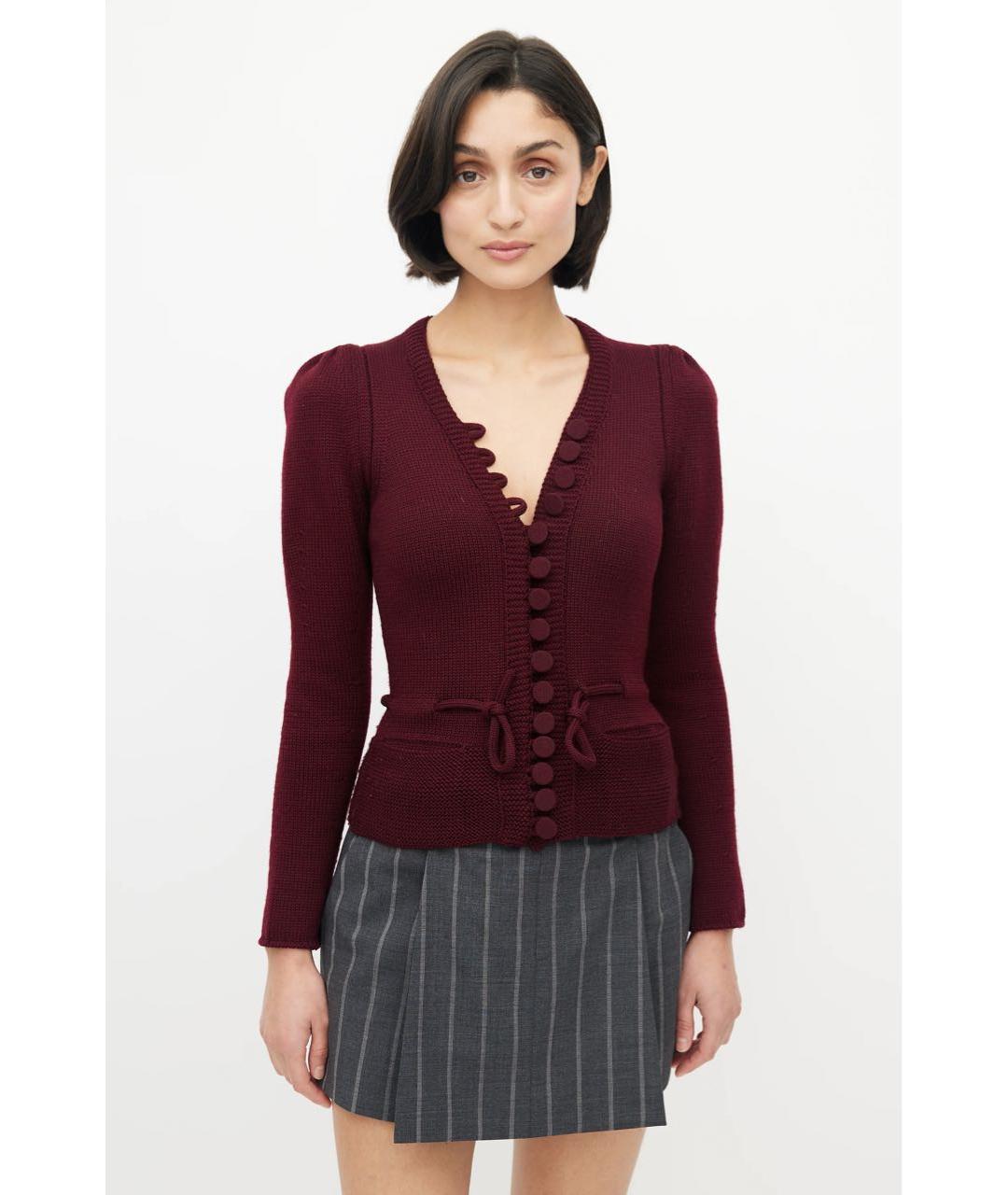 GUCCI Бордовый шерстяной кардиган, фото 2