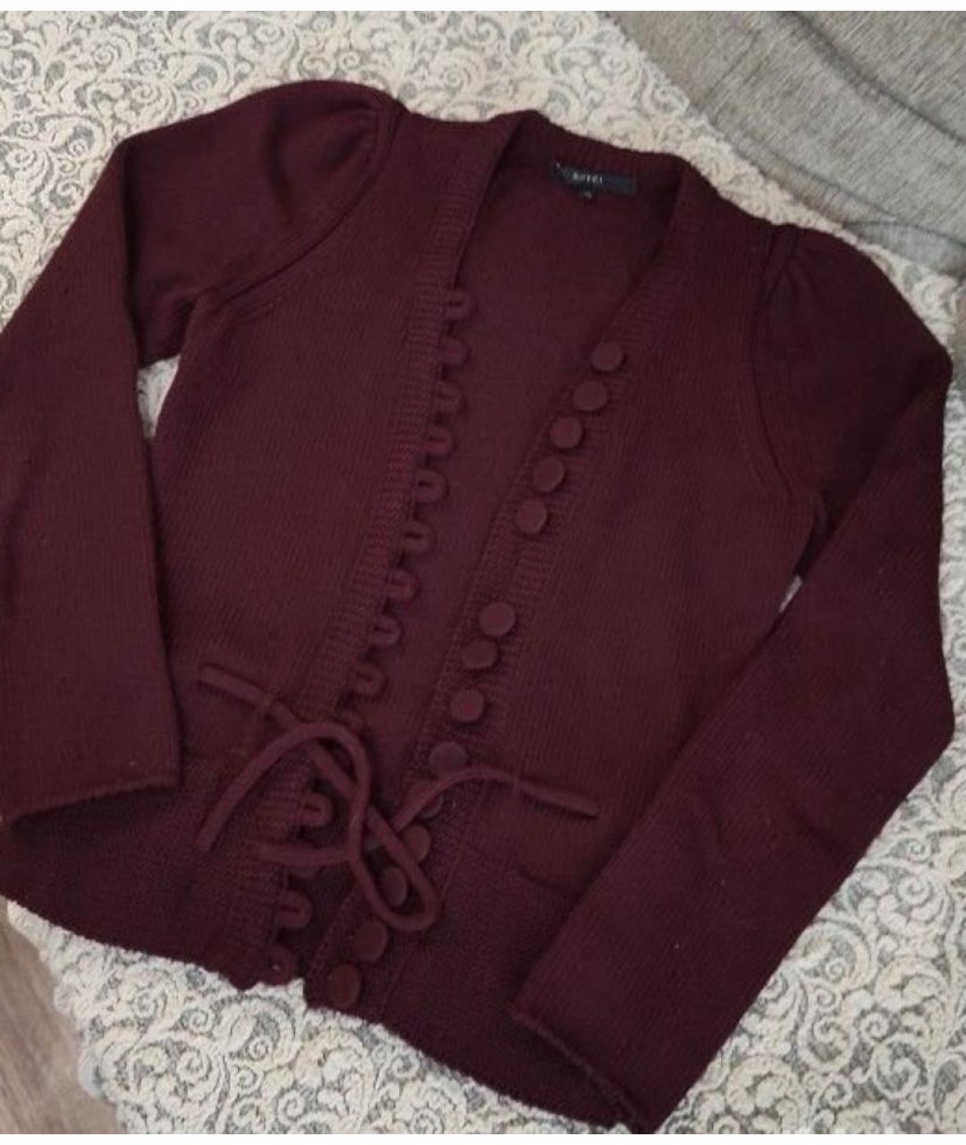 GUCCI Бордовый шерстяной кардиган, фото 7