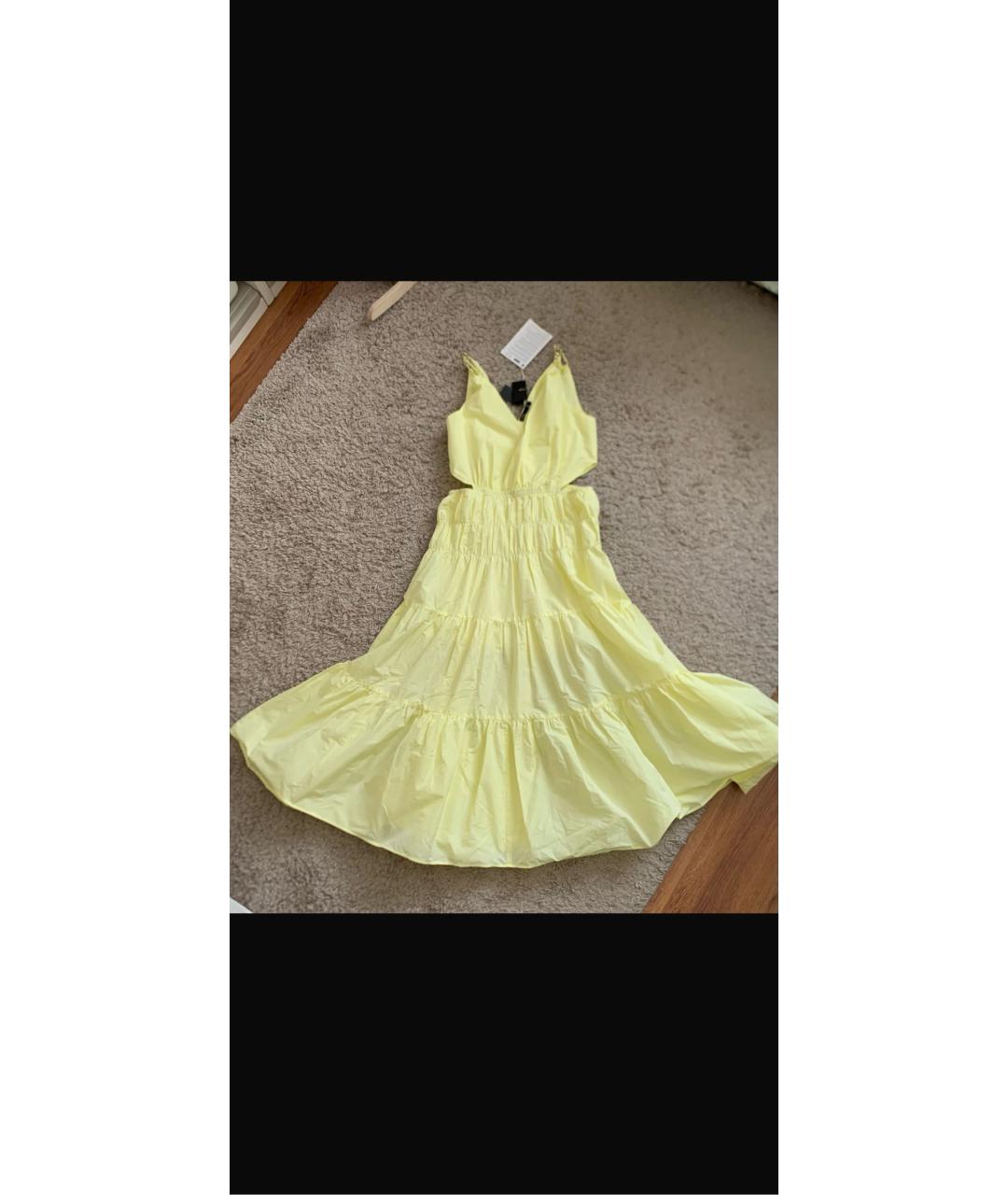 MAJE Желтое хлопковое повседневное платье, фото 4