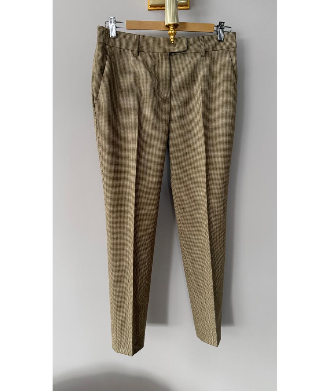 MAX MARA Бежевые шерстяные брюки узкие, фото 6
