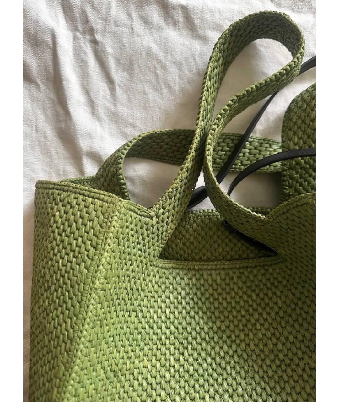 LOEWE Зеленая пелетеная сумка через плечо, фото 3