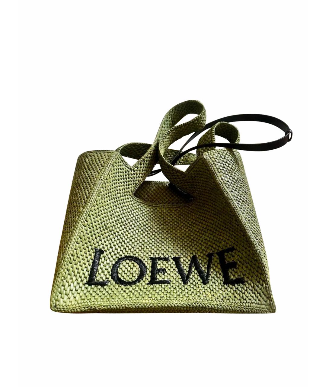 LOEWE Зеленая пелетеная сумка через плечо, фото 1