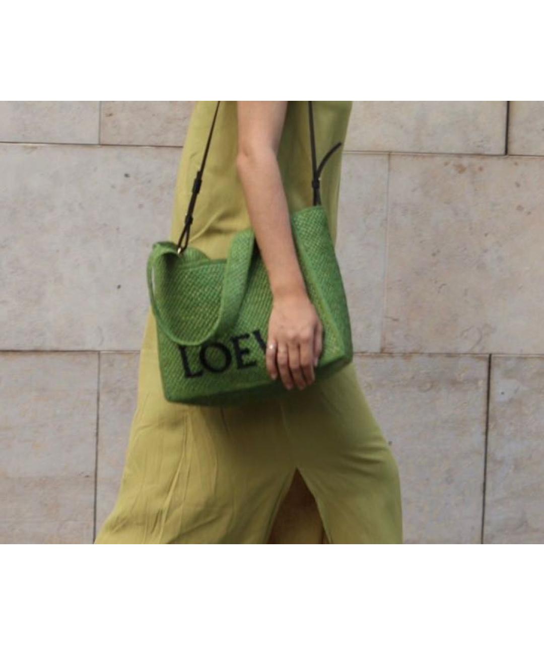 LOEWE Зеленая пелетеная сумка через плечо, фото 7