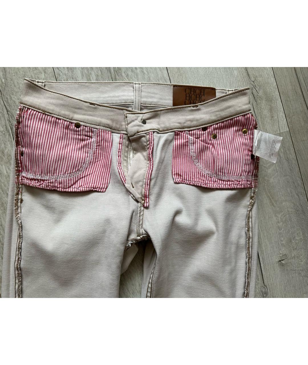 CAROLINA HERRERA Бежевые хлопко-эластановые джинсы слим, фото 4