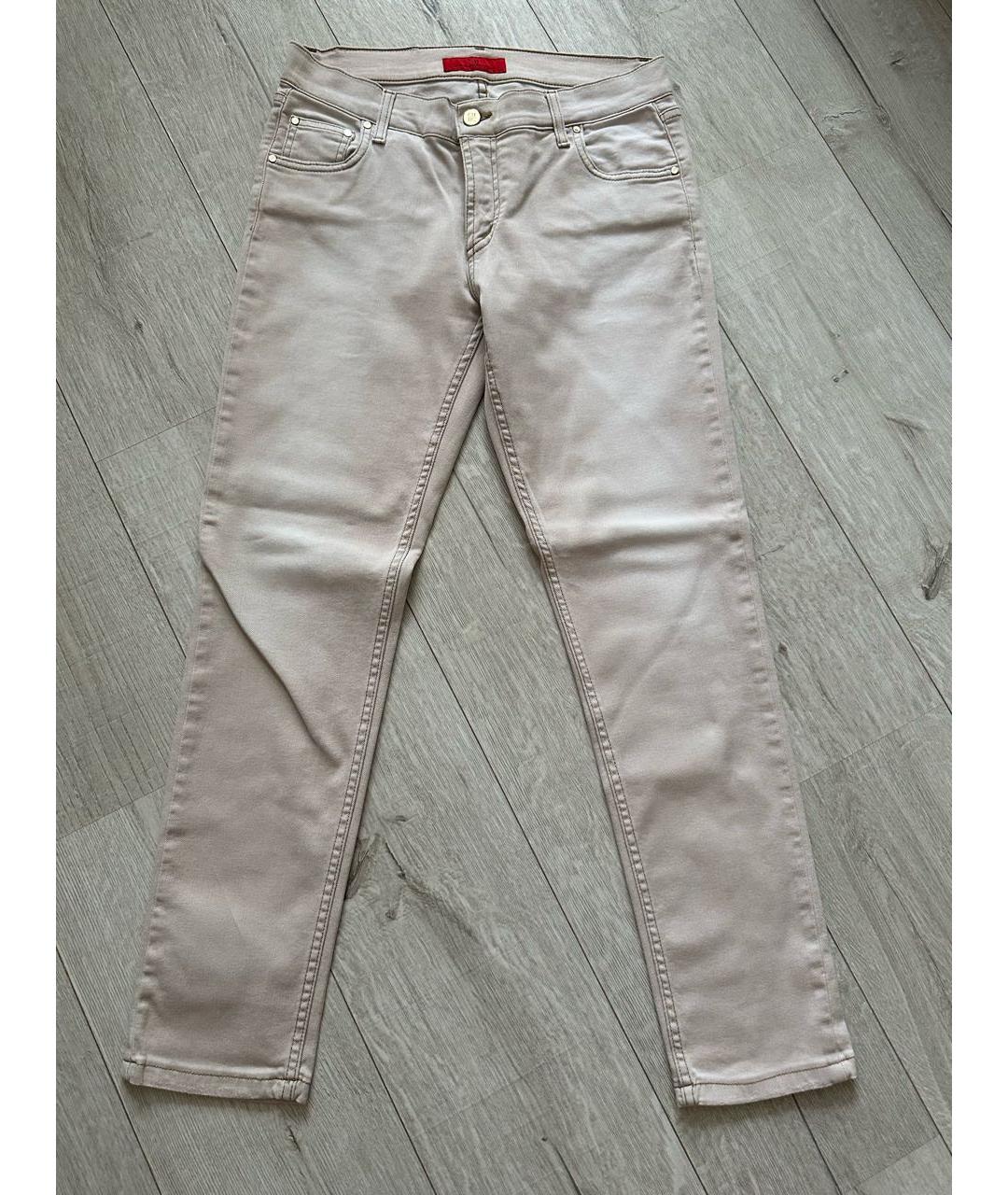 CAROLINA HERRERA Бежевые хлопко-эластановые джинсы слим, фото 7