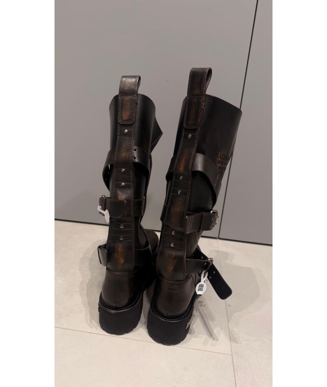BALENCIAGA Коричневые кожаные сапоги, фото 5