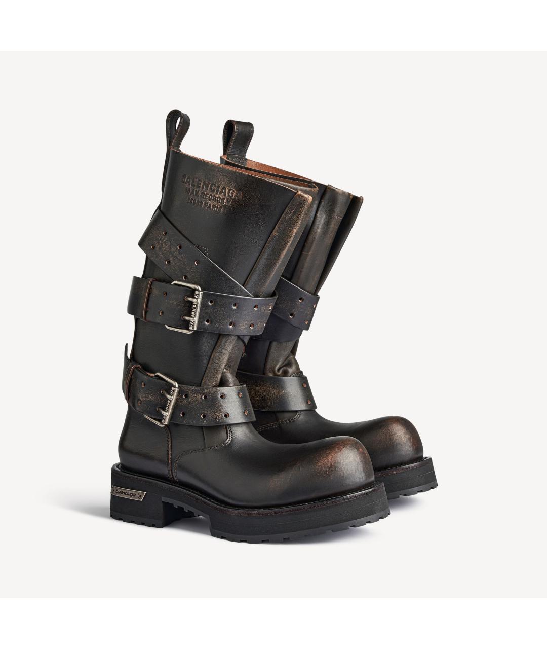 BALENCIAGA Коричневые кожаные сапоги, фото 7