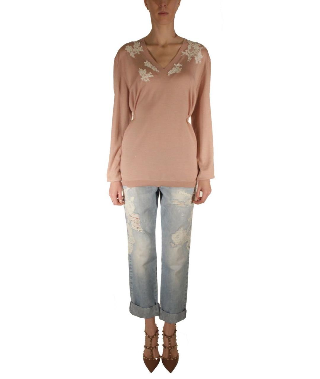 VALENTINO Розовый шелковый джемпер / свитер, фото 8