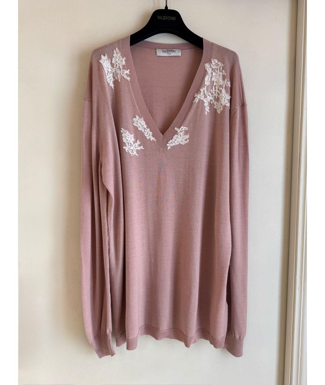 VALENTINO Розовый шелковый джемпер / свитер, фото 3