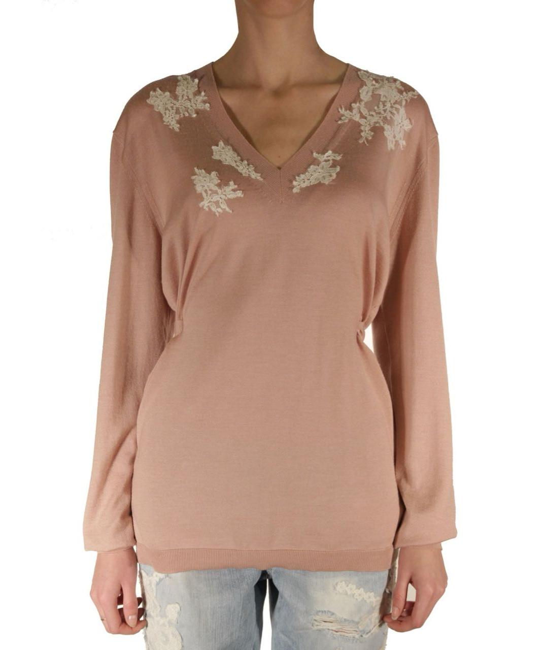 VALENTINO Розовый шелковый джемпер / свитер, фото 6