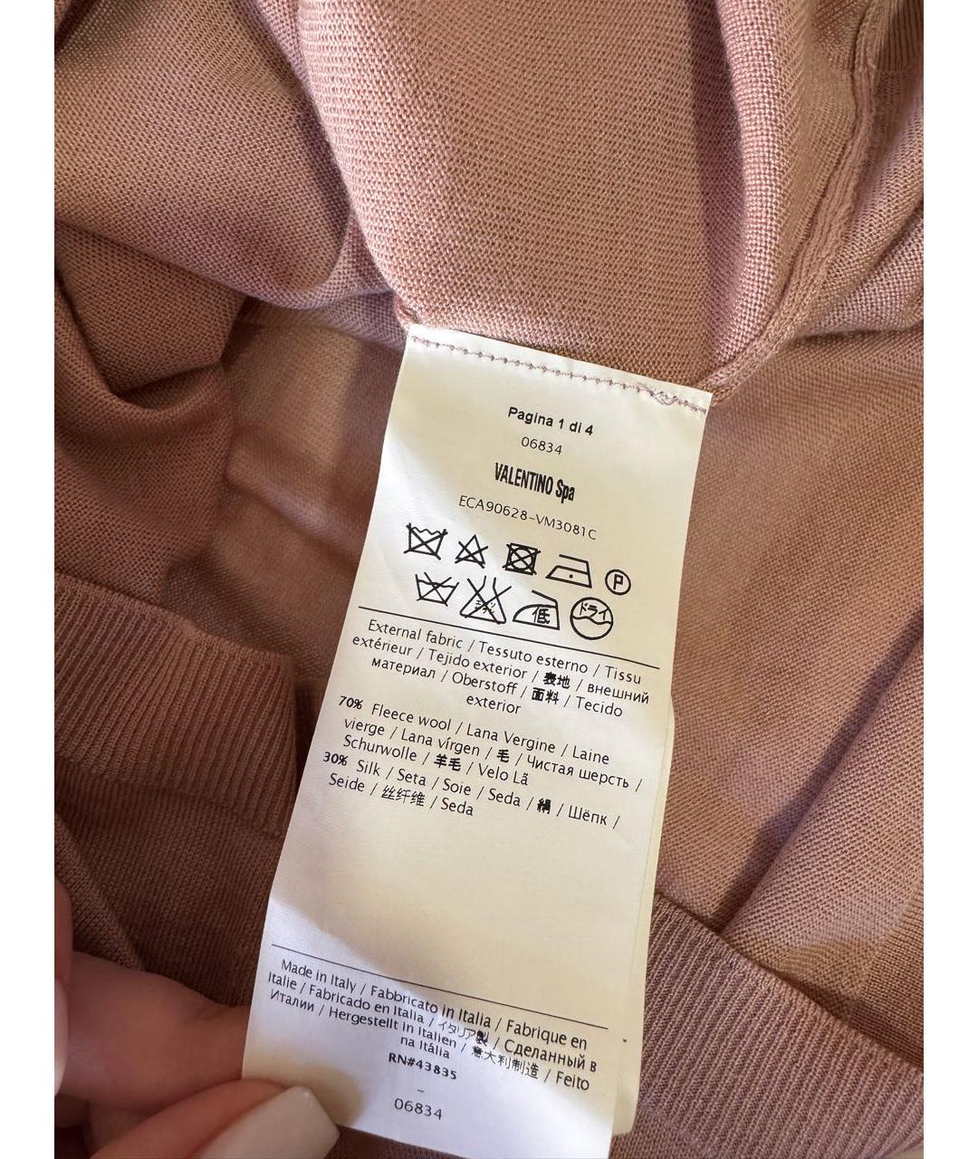 VALENTINO Розовый шелковый джемпер / свитер, фото 5