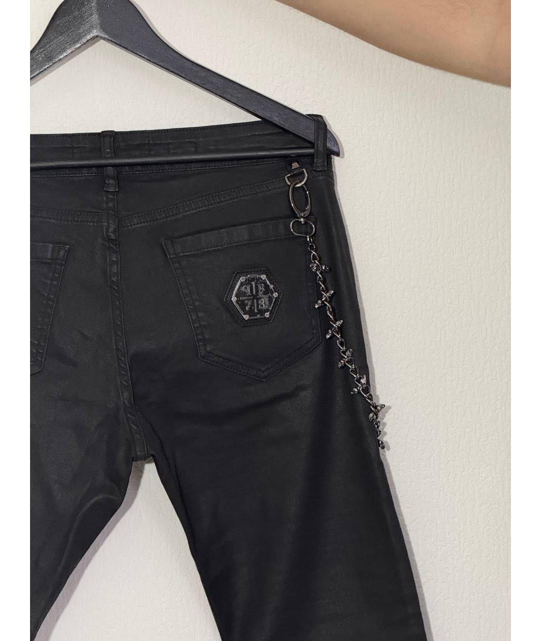 PHILIPP PLEIN Черные хлопко-эластановые джинсы скинни, фото 3