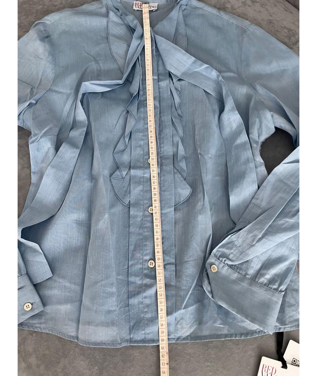 RED VALENTINO Голубая хлопковая блузы, фото 4