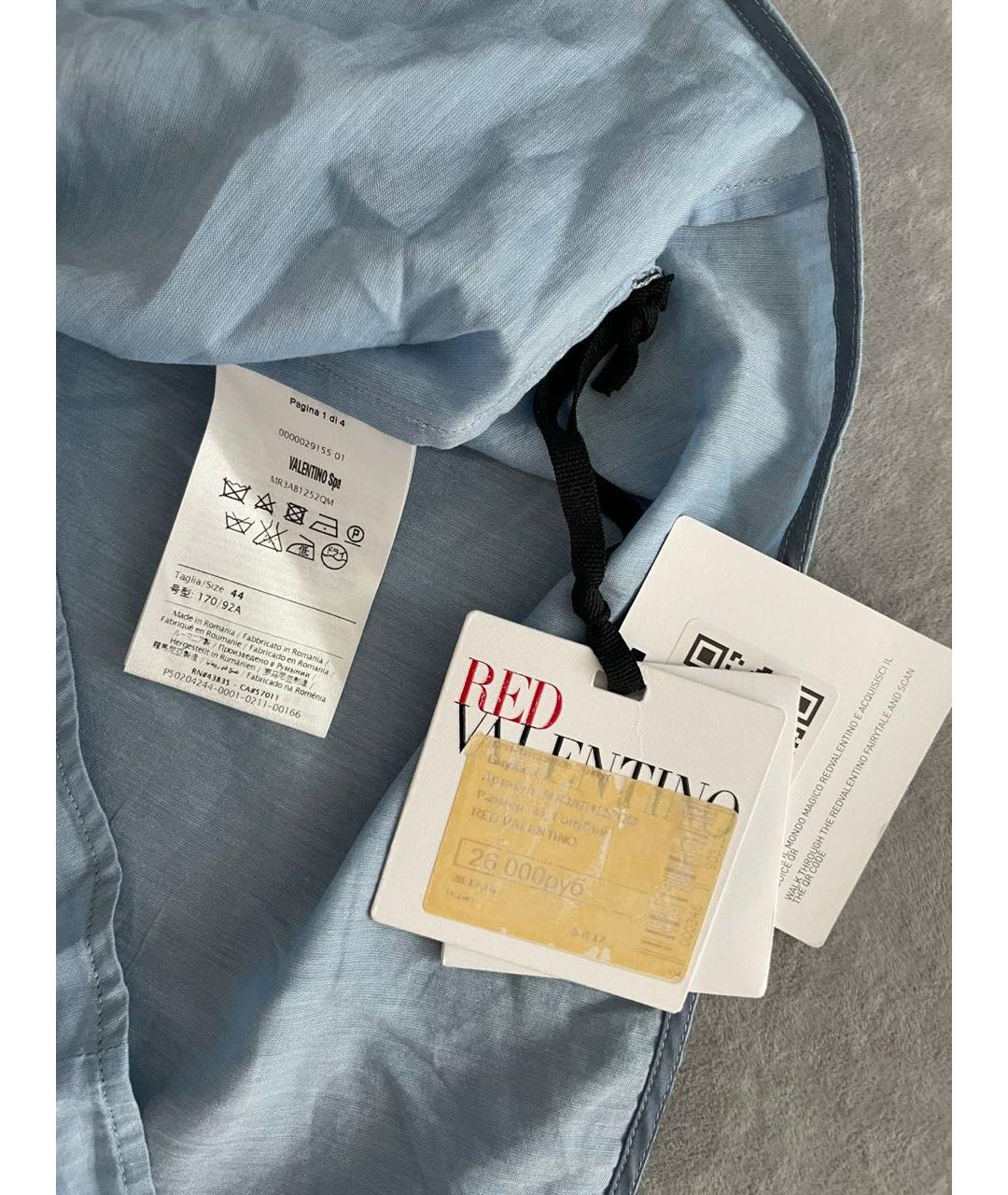 RED VALENTINO Голубая хлопковая блузы, фото 3