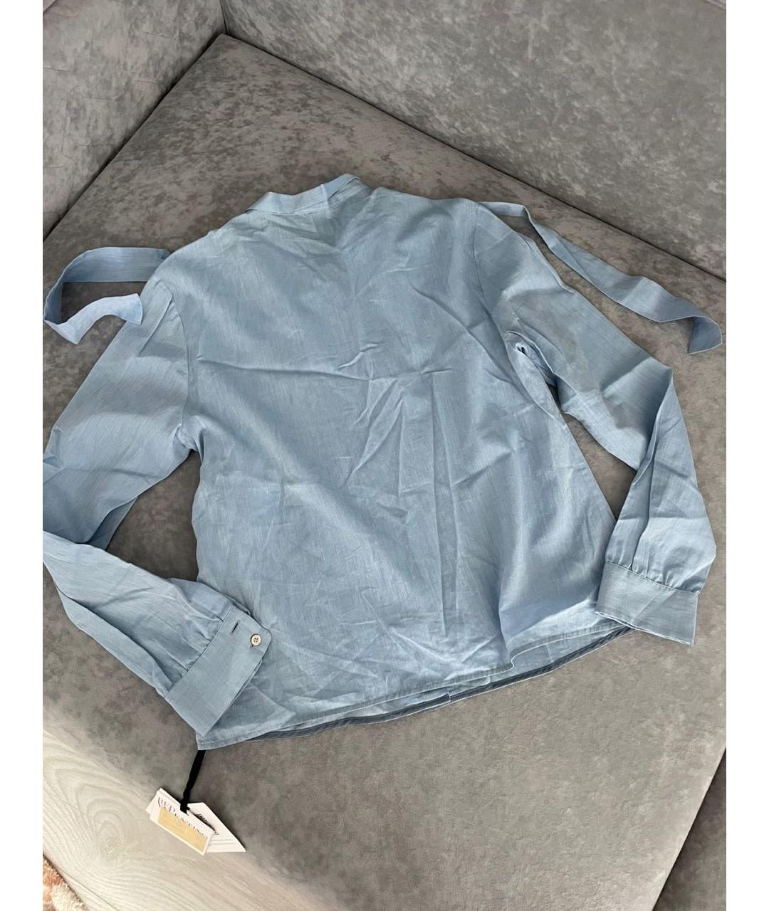 RED VALENTINO Голубая хлопковая блузы, фото 2